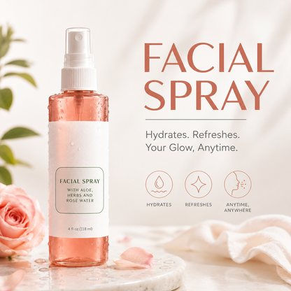 Hydrating Rose & Aloe Facial Spray Mist for All Skin Types