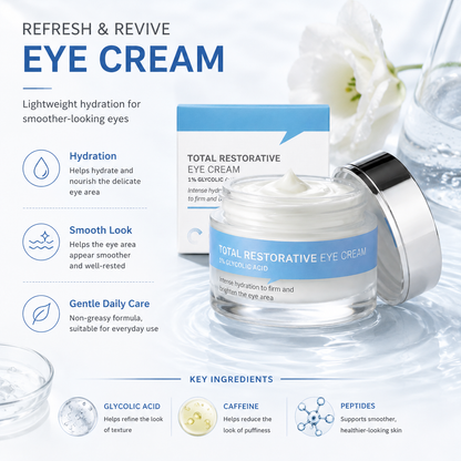 Restorative Eye Cream with Glycolic Acid – Hydrating & Smooth-Look Daily Care