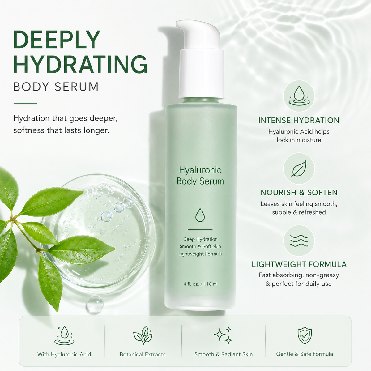 Hyaluronic Body Serum – Deep Hydration & Smooth Skin